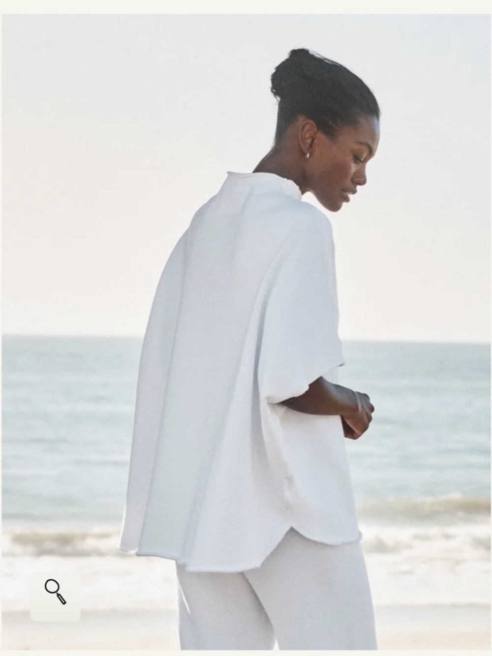 Frank & Eileen White triple terry funnel neck capelet. ORIG. $228 - Picture 2 of 4